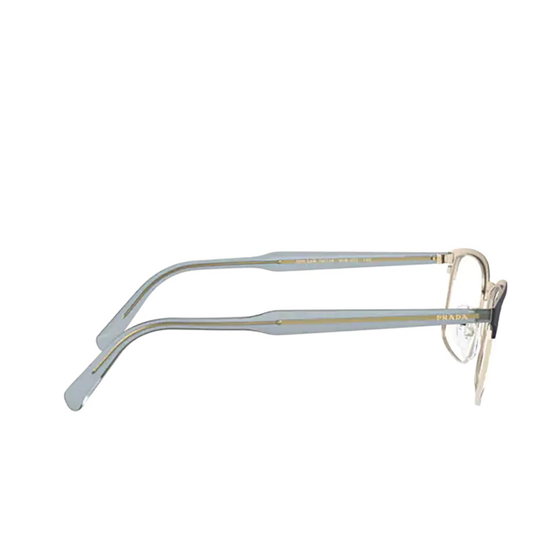 Prada PR 54WV Eyeglasses VH81O1 matte blue / pale gold - 3/4