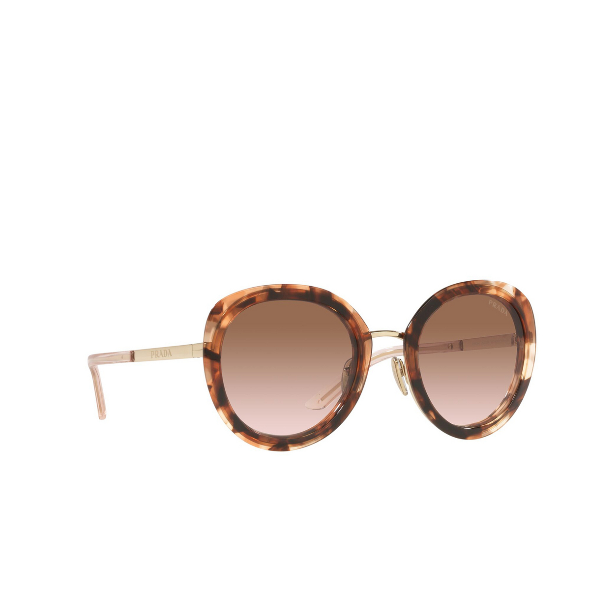 Prada® Oval Sunglasses: PR 54YS color Caramel Tortoise 04Y0A6 - three-quarters view.