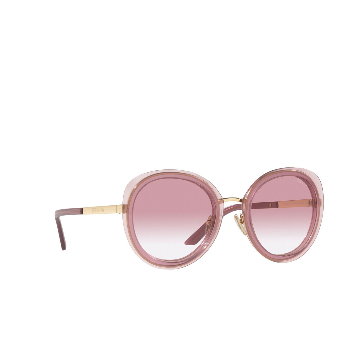 Prada® Oval Sunglasses: PR 54YS color Buganville Opal 05Y02O - three-quarters view.