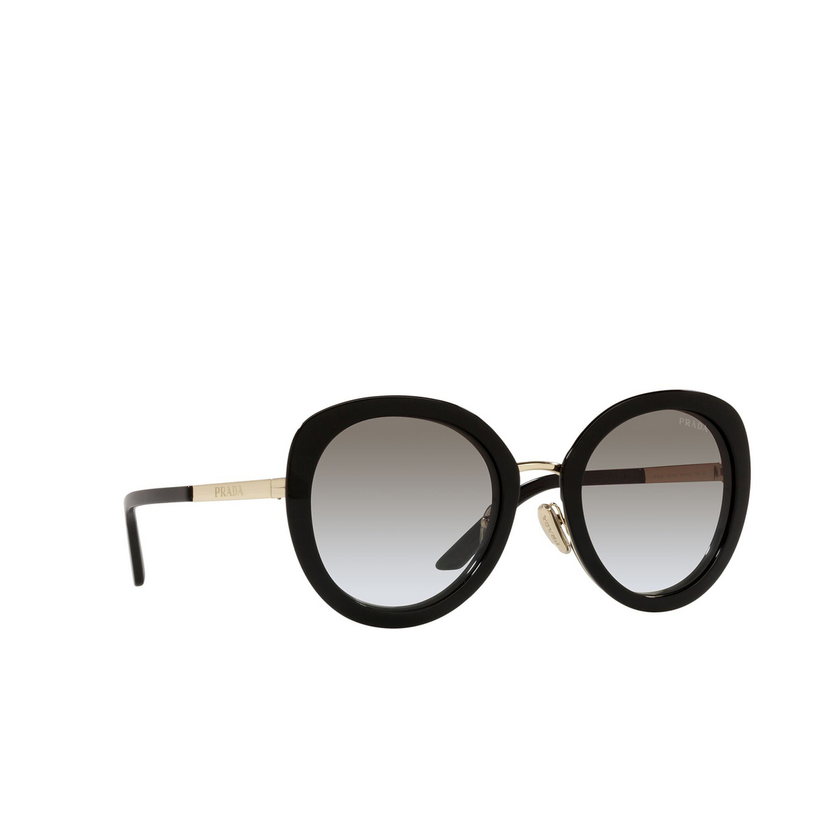 Prada® Oval Sunglasses: PR 54YS color Black AAV0A7 - three-quarters view.