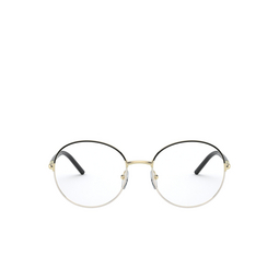 Prada® Round Eyeglasses: PR 55WV color Black / White 07I1O1.