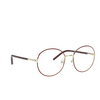 Prada® Round Eyeglasses: PR 55WV color Pale Gold / Bordeaux 09P1O1 - product thumbnail 2/3.