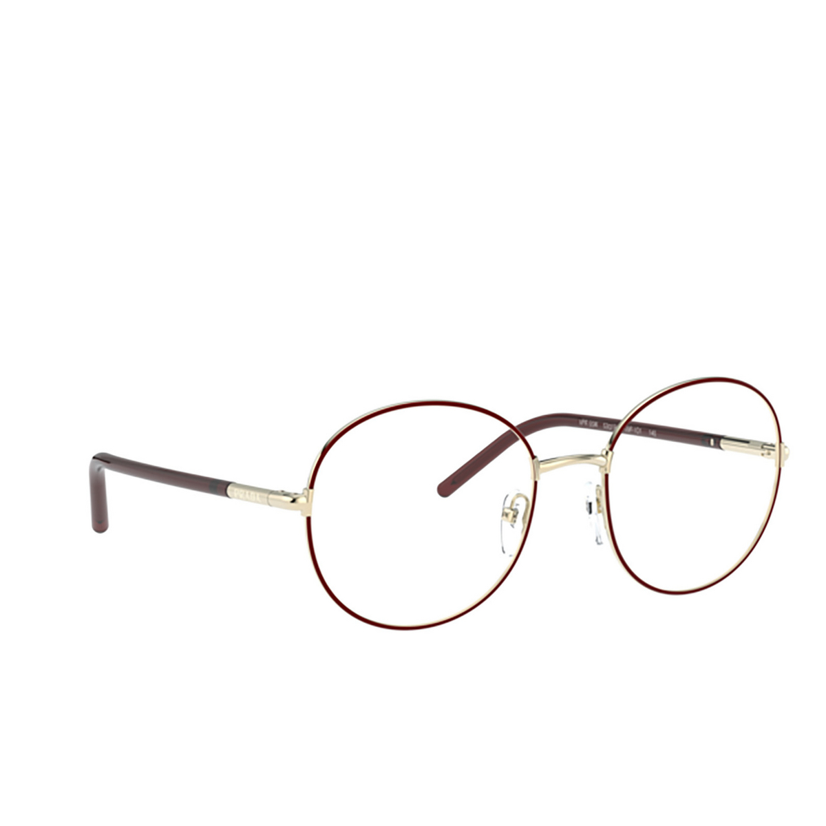 Prada® Round Eyeglasses: PR 55WV color Pale Gold / Bordeaux 09P1O1 - 2/3.
