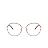 Prada® Round Eyeglasses: PR 55WV color Pale Gold / Bordeaux 09P1O1 - product thumbnail 1/3.