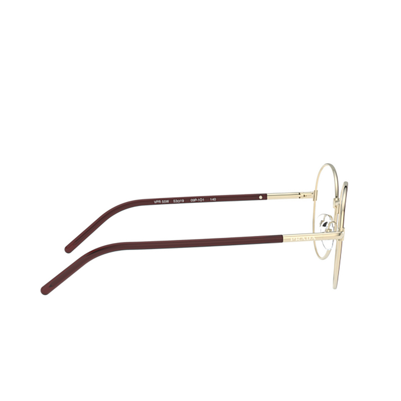 Prada PR 55WV Eyeglasses 09P1O1 pale gold / bordeaux - 3/4