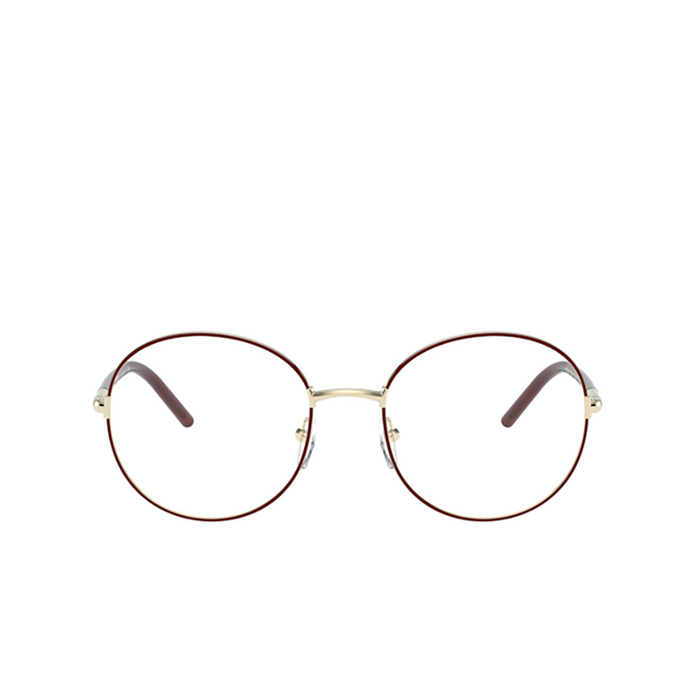 Prada PR 55WV Eyeglasses 09P1O1 pale gold / bordeaux - 1/4