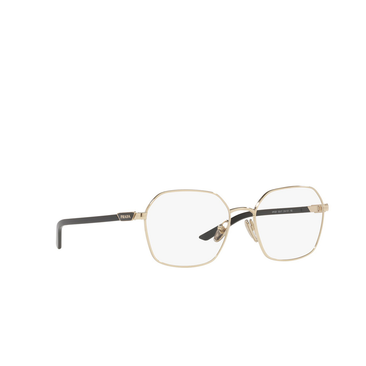 Prada PR 55YV Eyeglasses ZVN1O1 Pale Gold - three-quarters view