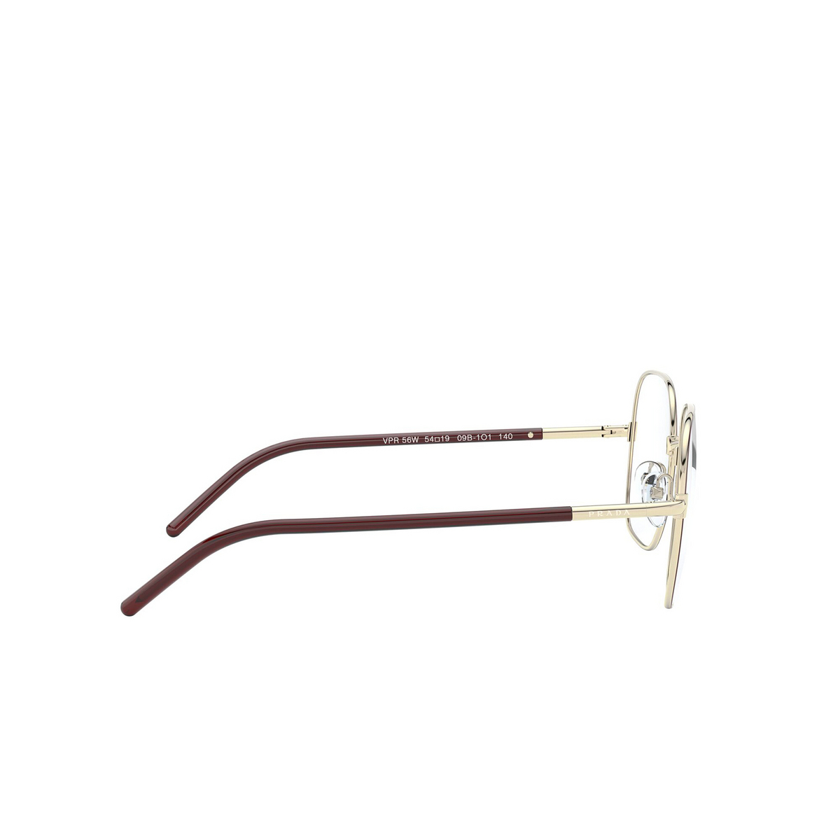 Prada® Rectangle Eyeglasses: PR 56WV color Bordeaux 09B1O1 - 3/3.