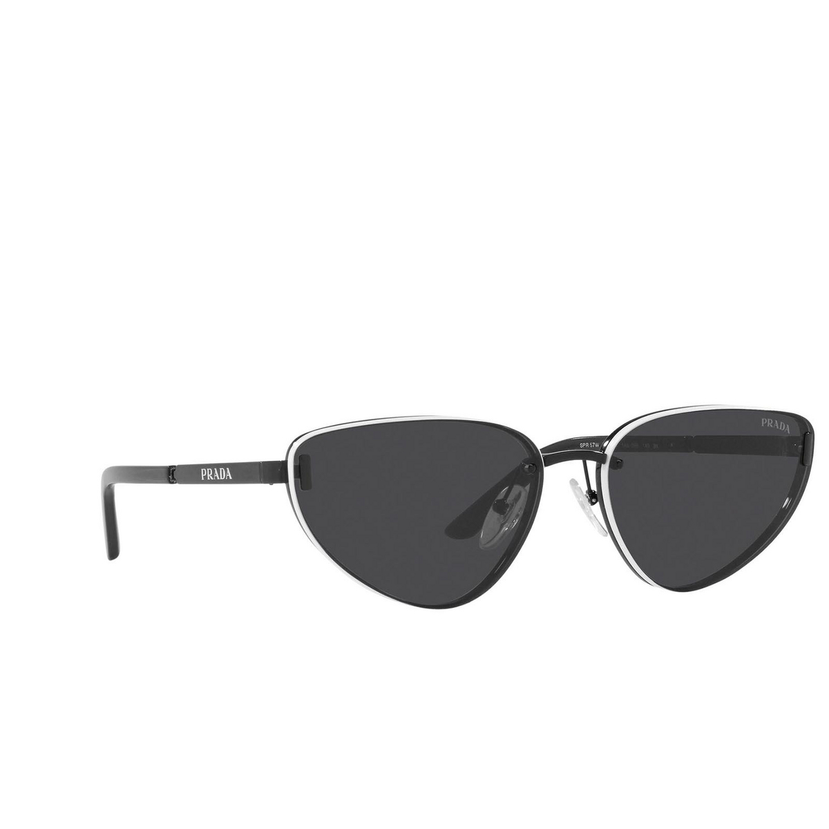 Prada PR 57WS Sunglasses 1AB05B Black - three-quarters view