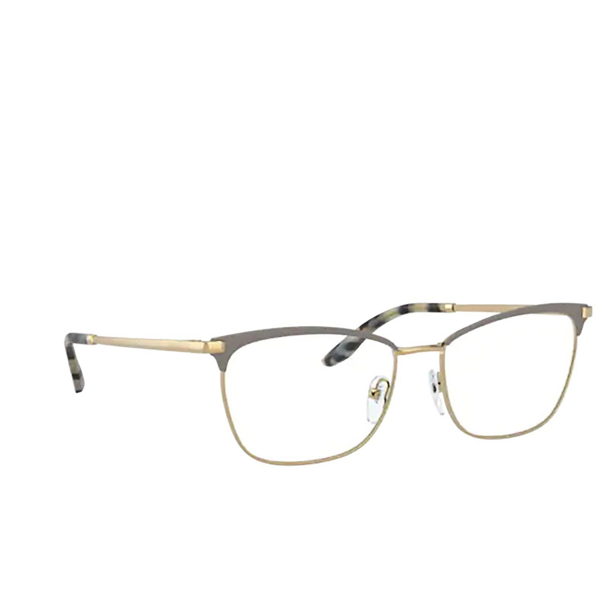 Prada PR 57WV Eyeglasses 03H1O1 Brown / Gold - three-quarters view