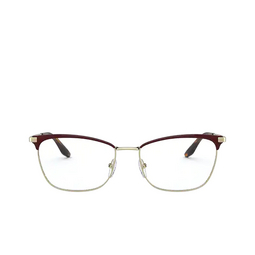 Prada® Irregular Eyeglasses: PR 57WV color Bordeaux / Pale Gold 09B1O1.