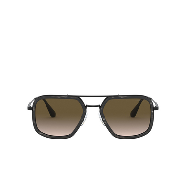 Prada PR 57XS Sunglasses 05A1X1 stripped grey / black - front view