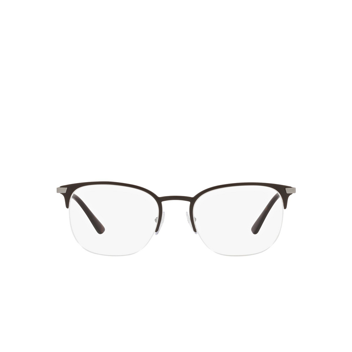Prada® Oval Eyeglasses: PR 57YV color Matte Brown 02Q1O1 - front view.
