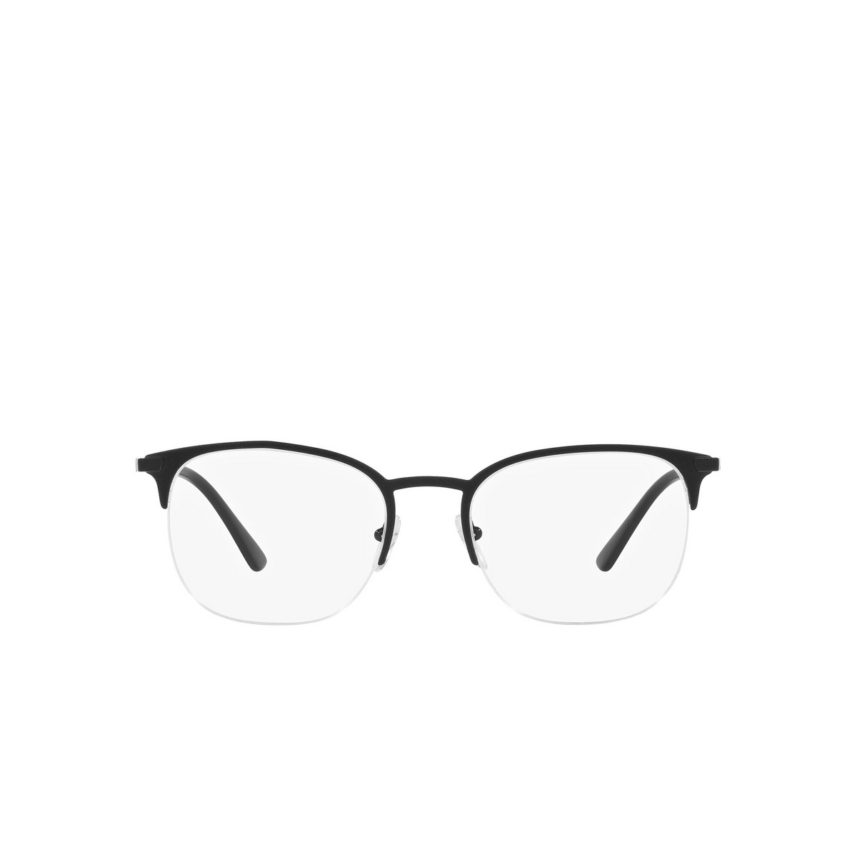 Prada® Oval Eyeglasses: PR 57YV color Black 07F1O1 - front view.