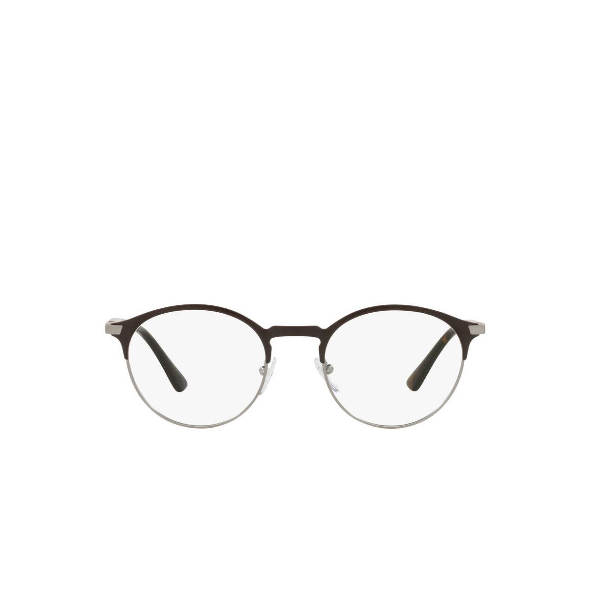 Prada® Round Eyeglasses: PR 58YV color Matte Brown 02Q1O1 - front view.