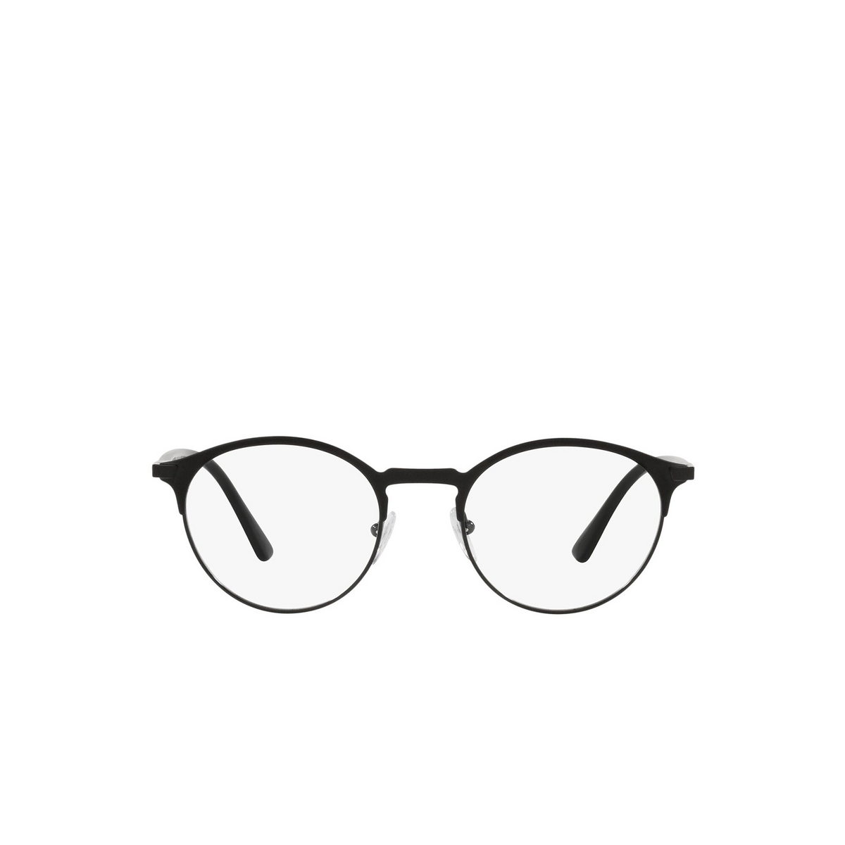 Prada® Round Eyeglasses: PR 58YV color Black 07F1O1 - front view.