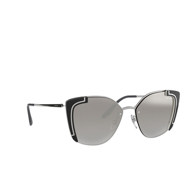 Prada PR 59VS Sunglasses 4315O0 silver / black ivory - three-quarters view