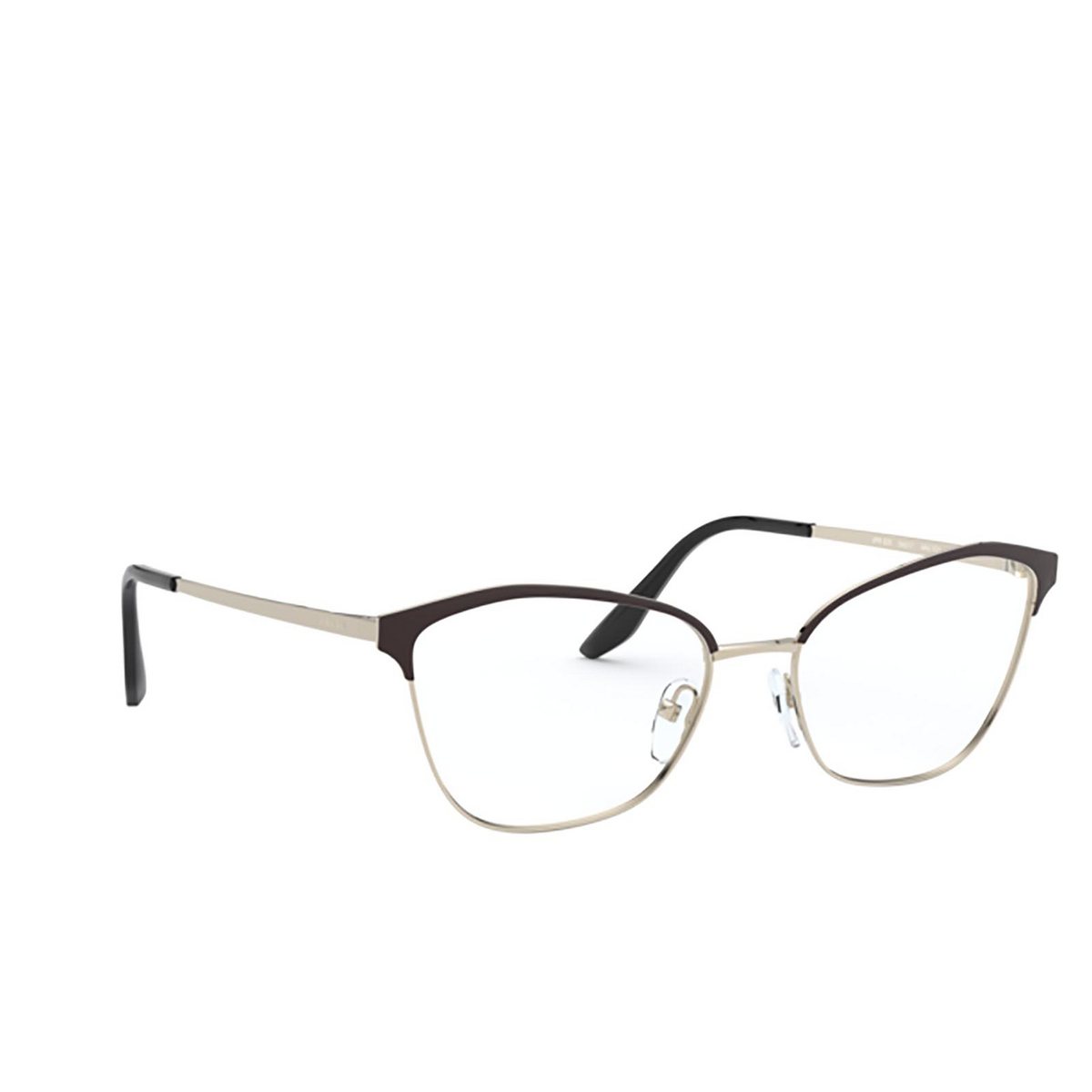 Prada PR 62XV Eyeglasses AAV1O1 BLACK / LIGHT GOLD - three-quarters view