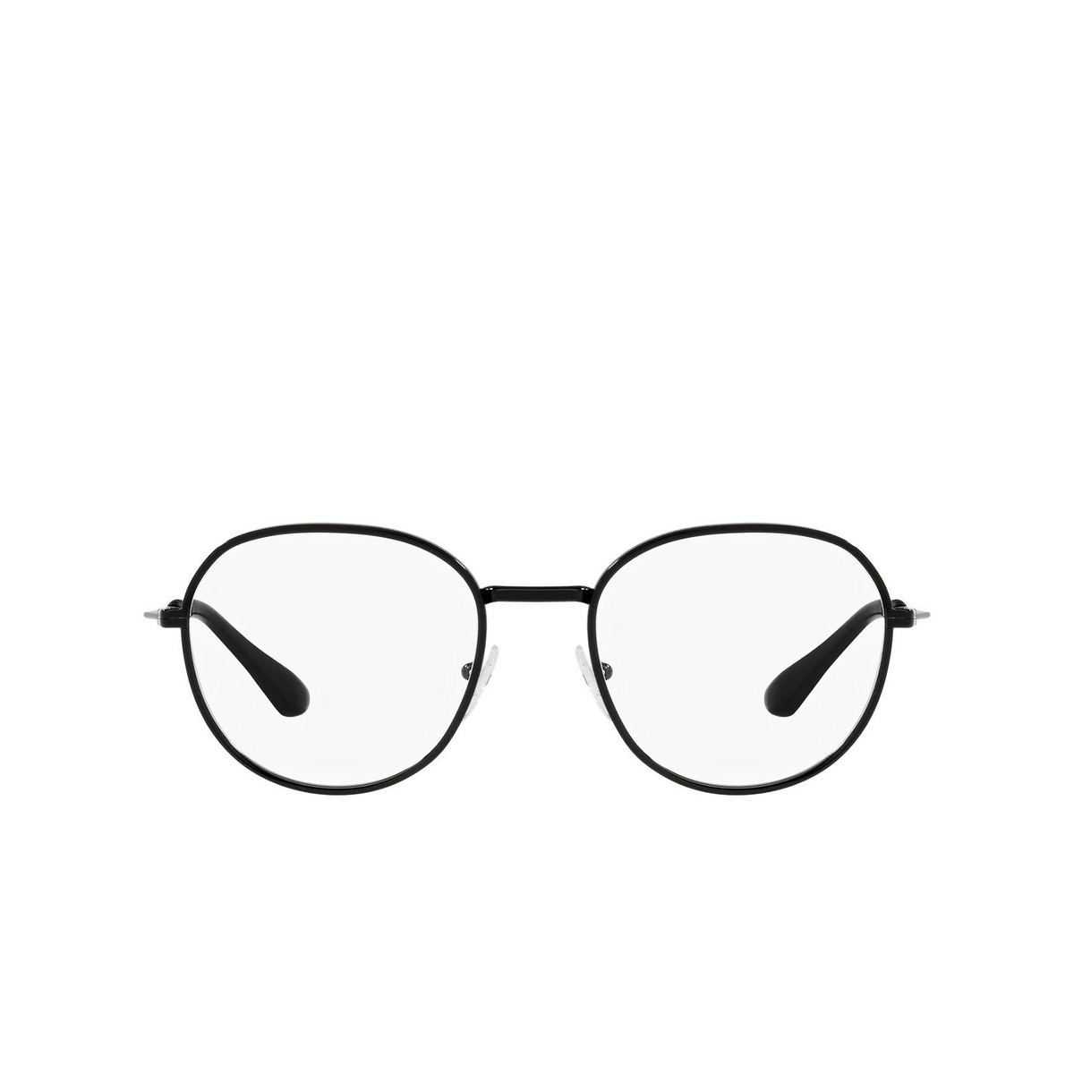 Prada® Oval Eyeglasses: PR 65WV color Matte Black 1BO1O1 - front view.