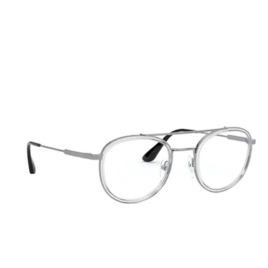 Prada PR 66XV Eyeglasses 07a1o1 transparent gunmetal - three-quarters view