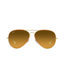 Ray-Ban® Aviator Sunglasses: RB3025JM Aviator Full Color color 91963C Orange On Legend Gold 