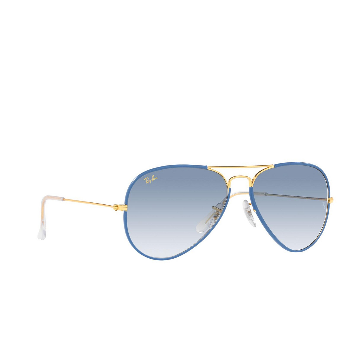 Ray-Ban AVIATOR FULL COLOR Sunglasses 91963F Light Blue on Legend - three-quarters view