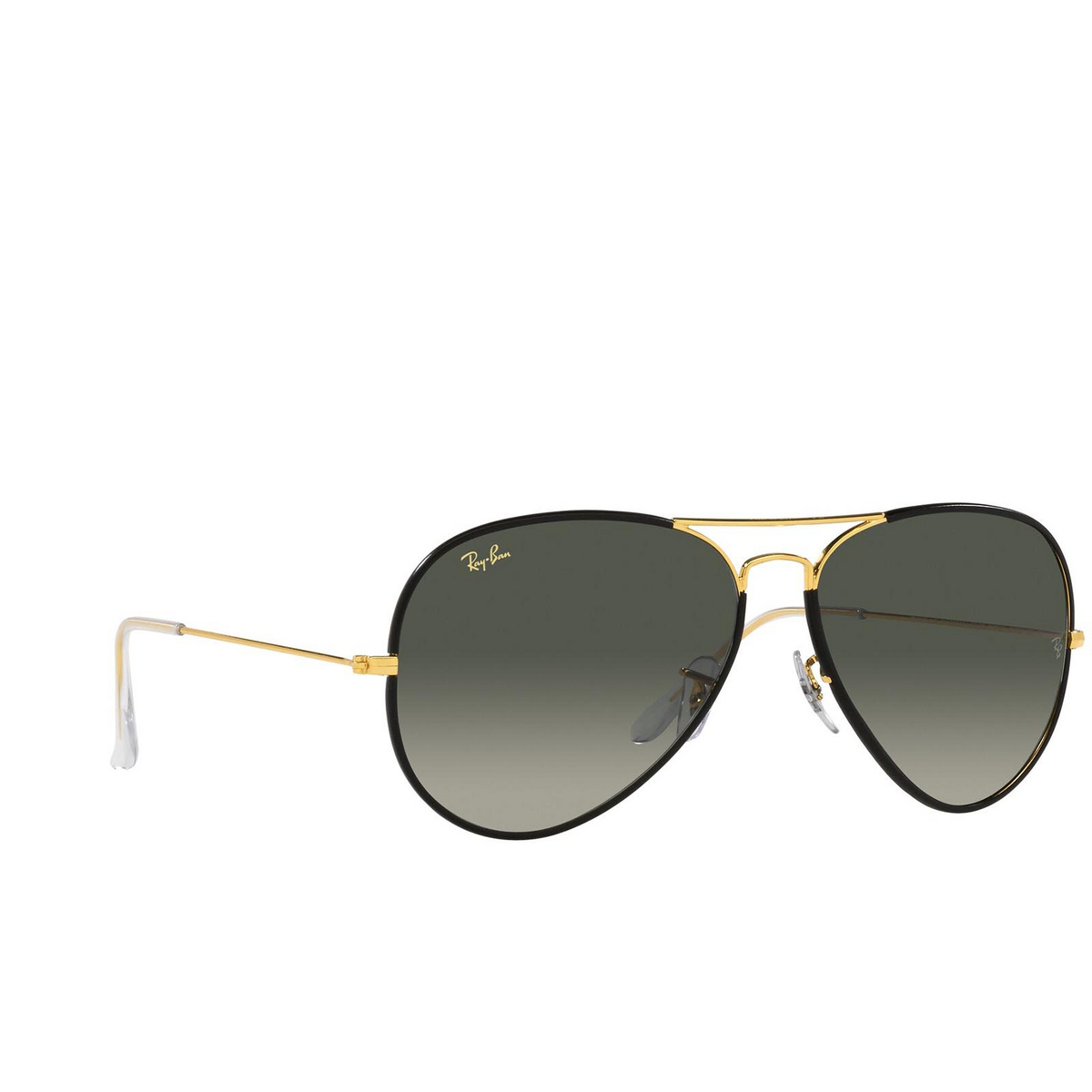 Ray-Ban AVIATOR FULL COLOR Sunglasses 919671 Black on Legend Gold - three-quarters view