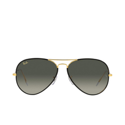 Ray-Ban® Aviator Sunglasses: RB3025JM Aviator Full Color color 919671 Black On Legend Gold 