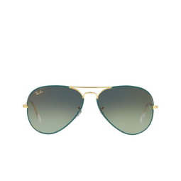 Ray-Ban® Aviator Sunglasses: RB3025JM Aviator Full Color color 9196BH Petroleum On Legend Gold 