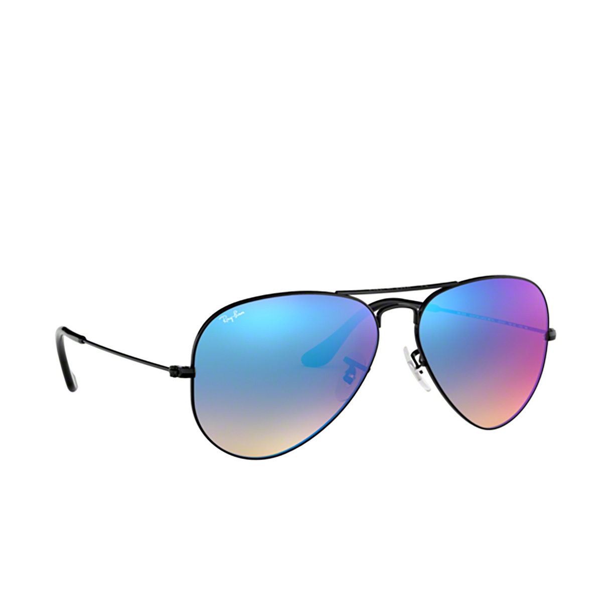 Ray-Ban AVIATOR LARGE METAL Sunglasses 002/4O BLACK - three-quarters view