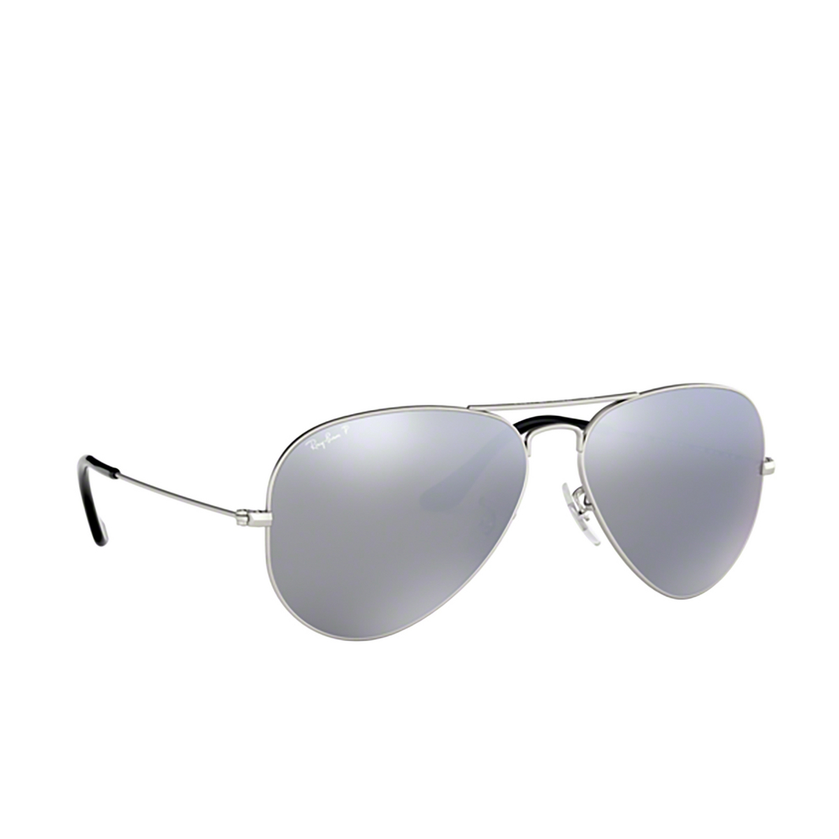 Ray-Ban AVIATOR LARGE METAL Sunglasses 019/W3 Matte Silver - three-quarters view