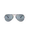 Ray-Ban AVIATOR LARGE METAL Sunglasses 9156AJ matte dark blue on copper - product thumbnail 1/4