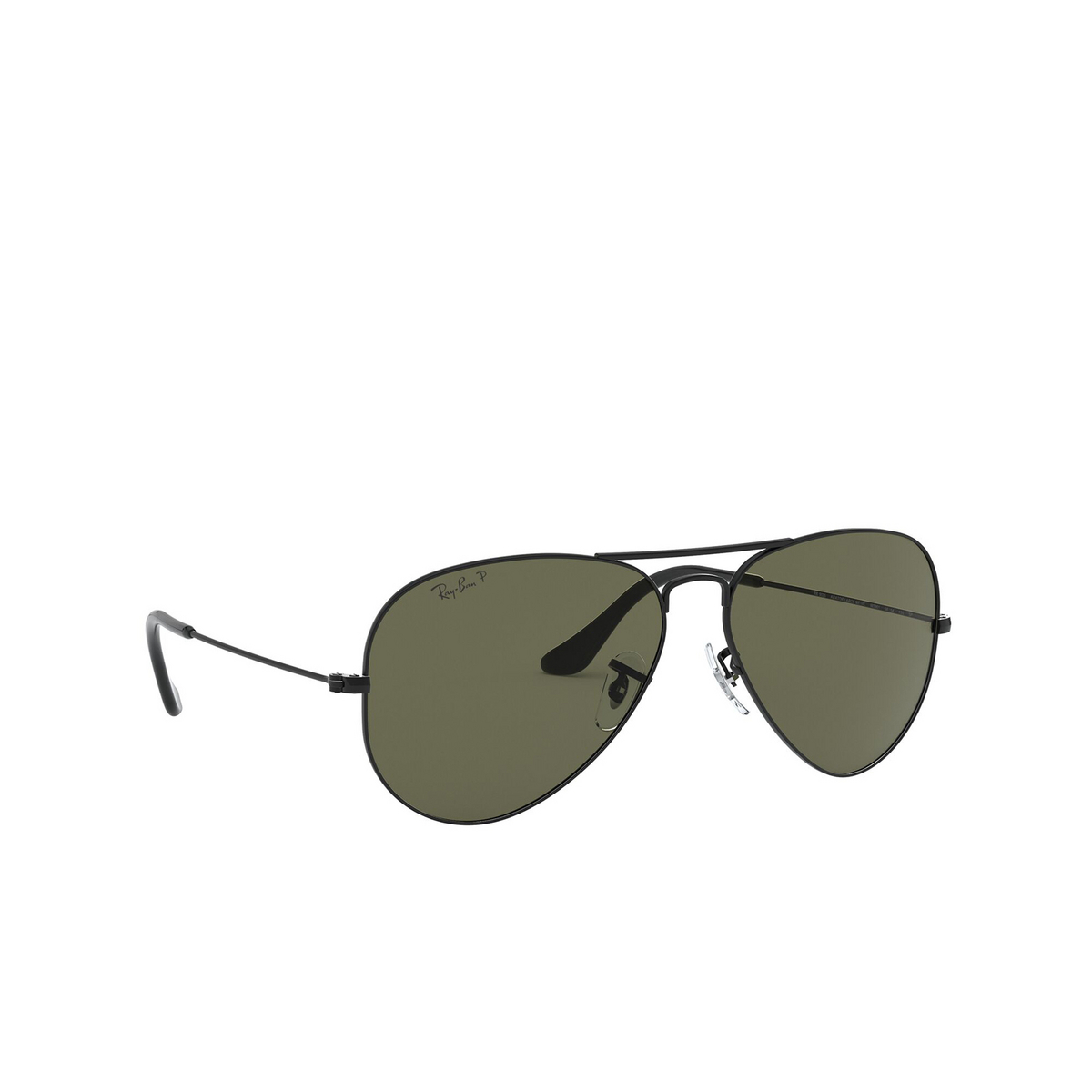 Ray-Ban AVIATOR LARGE METAL Sunglasses W3361 Matte Black - three-quarters view