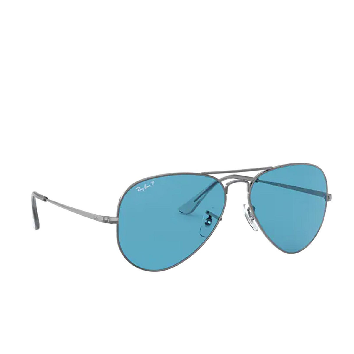Ray-Ban® Aviator Sunglasses: RB3689 Aviator Metal Ii color 004/S2 Gunmetal - product thumbnail 2/3