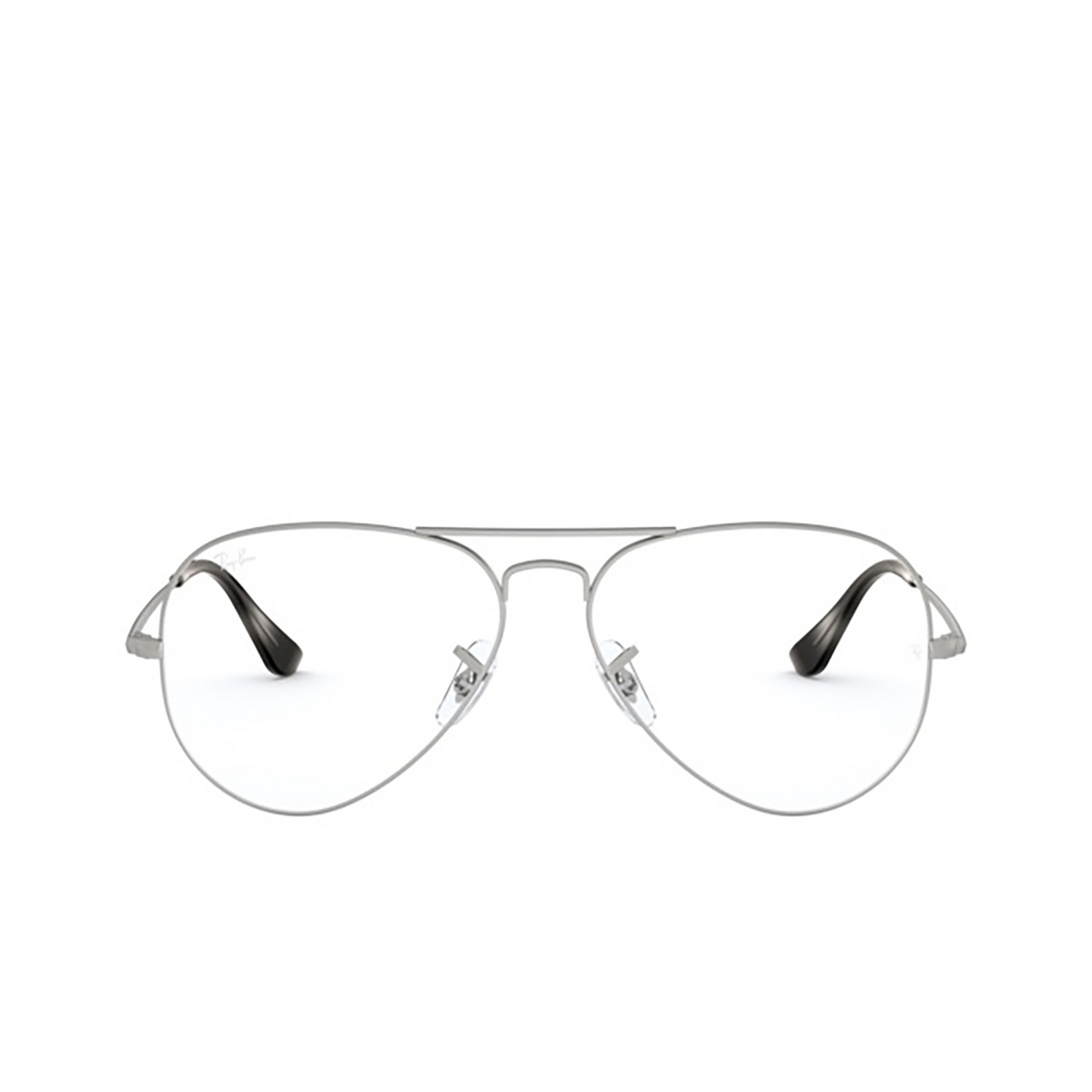 Ray-Ban® Aviator Eyeglasses: Aviator RX6489 color Matte Silver 2538 - front view.