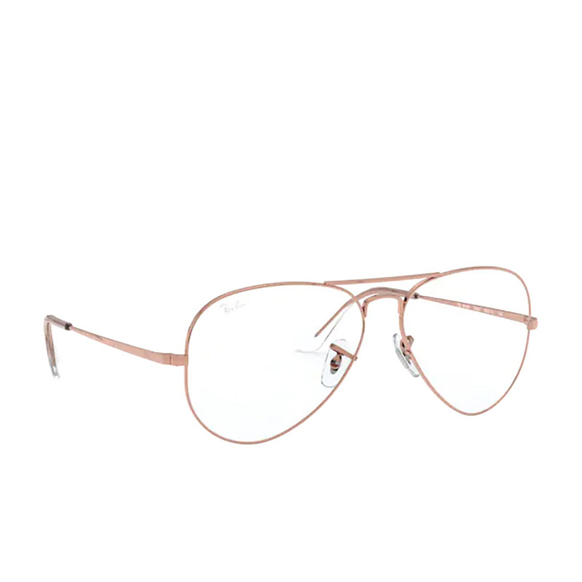 Ray-Ban® Aviator Eyeglasses: Aviator RX6489 color Rose Gold 3094 - three-quarters view.