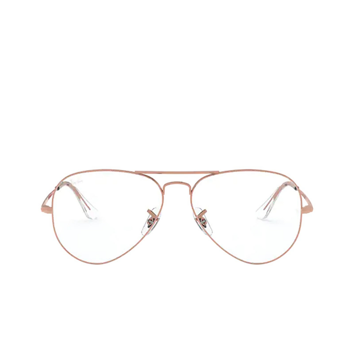 Ray-Ban® Aviator Eyeglasses: Aviator RX6489 color Rose Gold 3094 - front view.