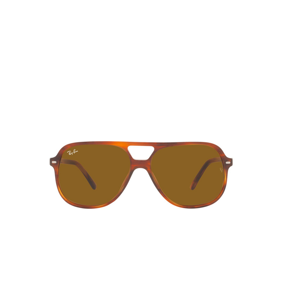 Ray-Ban® Square Sunglasses: Bill RB2198 color Striped Havana 954/33 - front view.