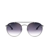Ray-Ban BLAZE ROUND DOUBLEBRIDGE Sunglasses 91420U demi gloss silver - product thumbnail 1/4