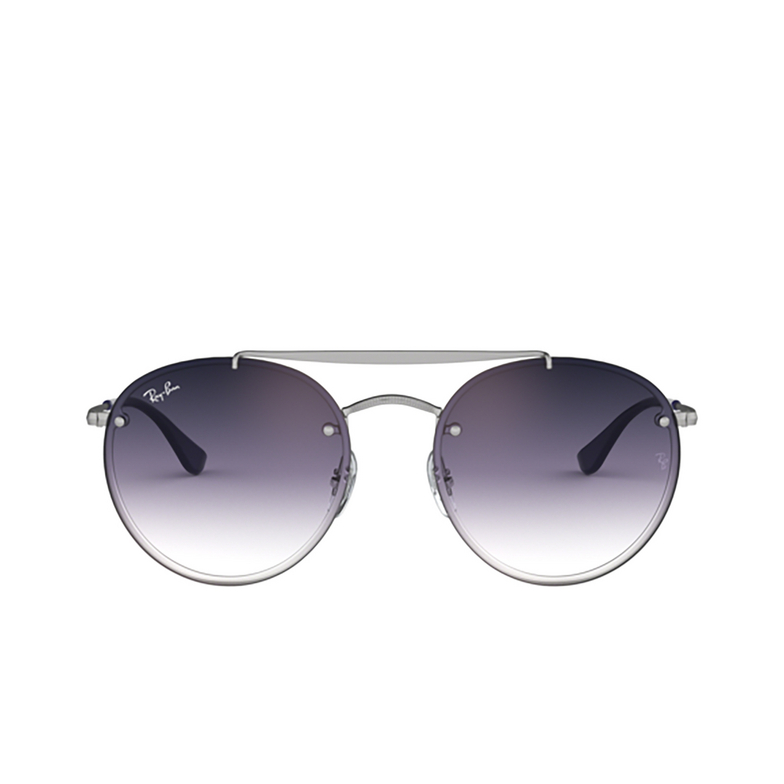 Ray-Ban BLAZE ROUND DOUBLEBRIDGE Sunglasses 91420U demi gloss silver - 1/4