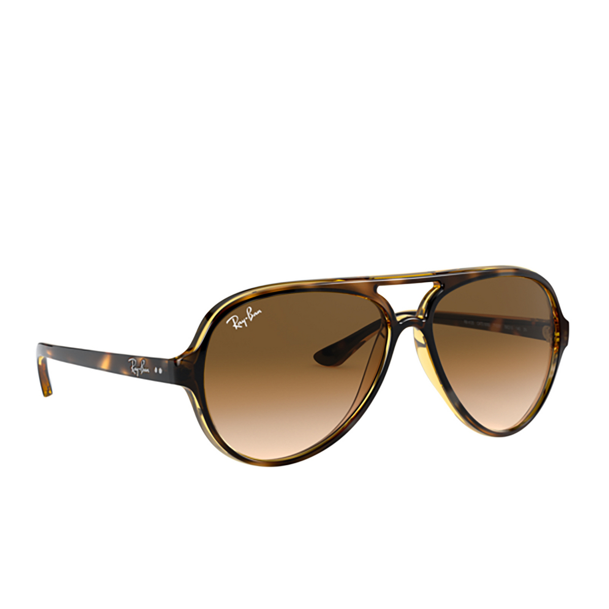 Ray-Ban® Aviator Sunglasses: Cats 5000 RB4125 color Light Havana 710/51 - product thumbnail 2/3.