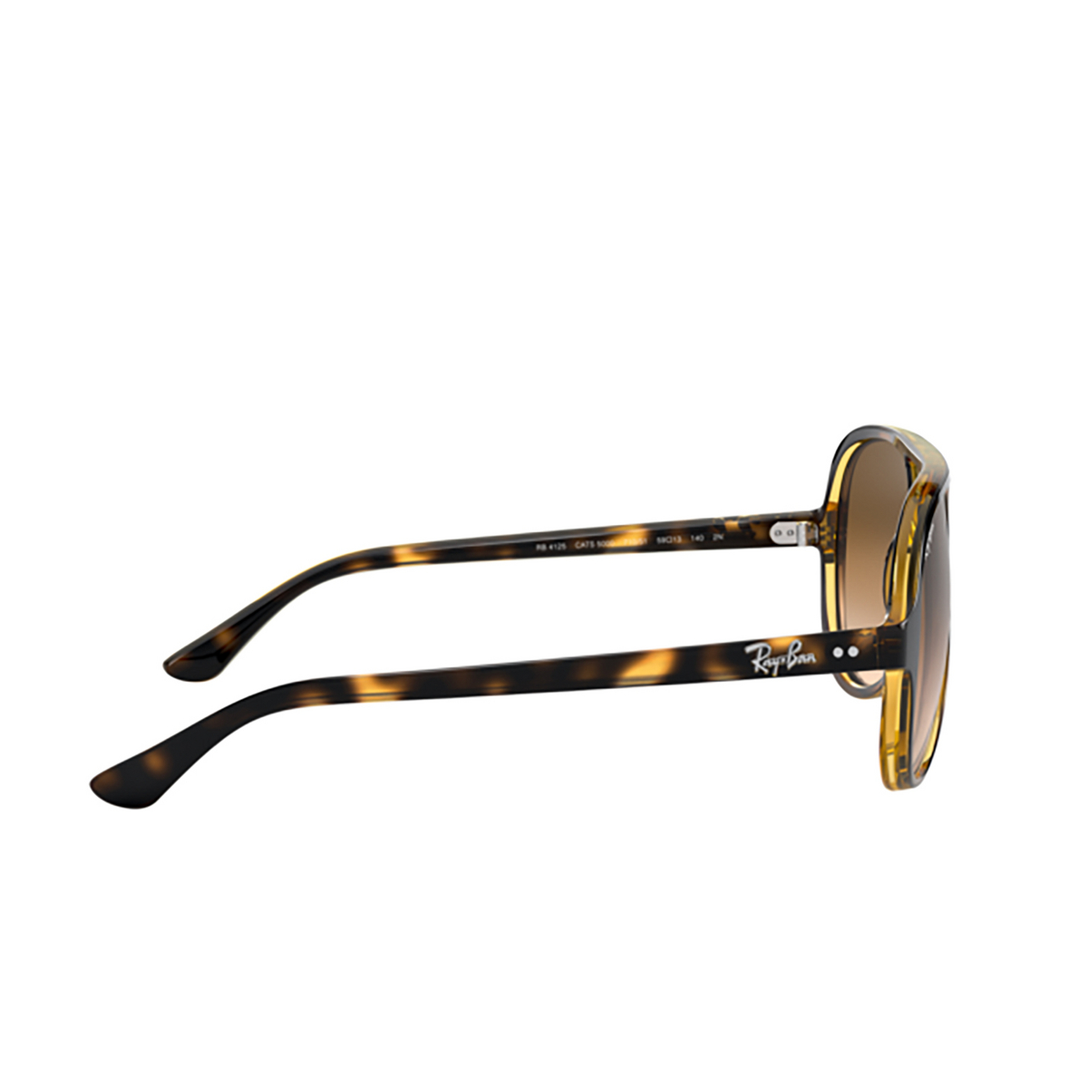 Ray-Ban® Aviator Sunglasses: RB4125 Cats 5000 color 710/51 Light Havana - 3/3
