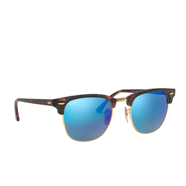 Ray-Ban CLUBMASTER Sunglasses 114517 sand havana on arista - three-quarters view