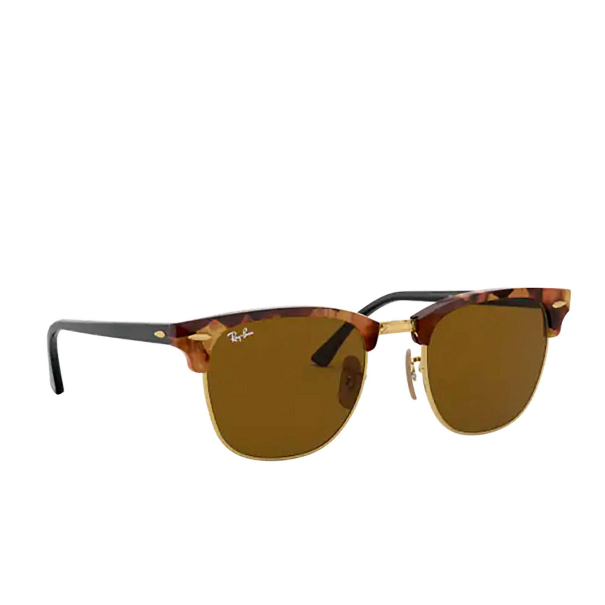 Ray-Ban CLUBMASTER Sunglasses 1160 Spotted Brown Havana - three-quarters view