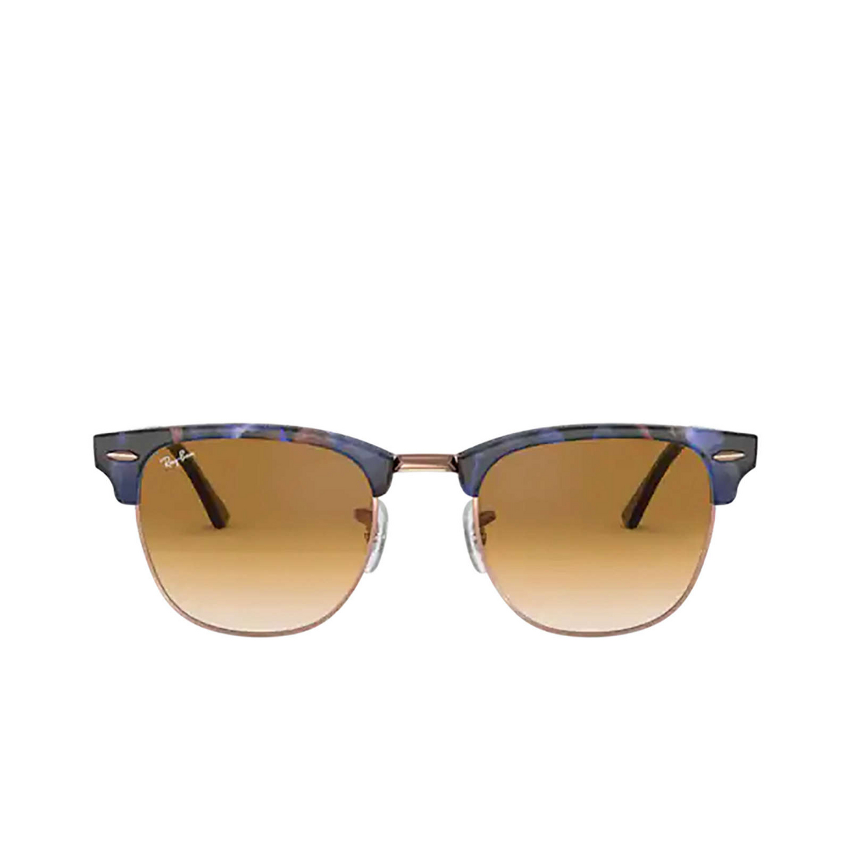 Ray-Ban CLUBMASTER Sunglasses 125651 Spotted Brown / Blue - front view