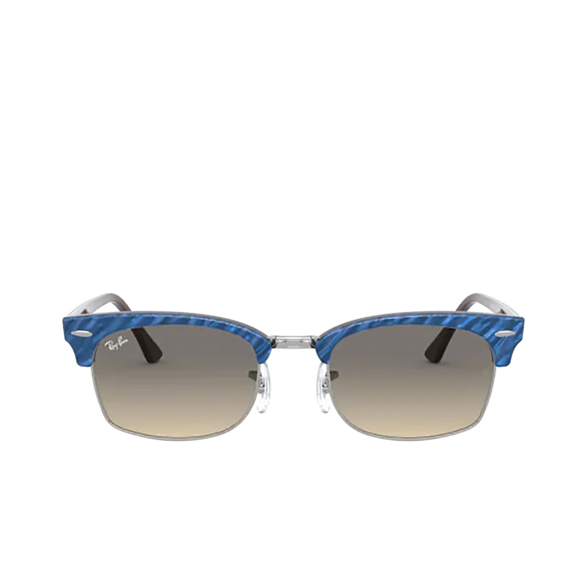 Ray-Ban® Square Sunglasses: RB3916 Clubmaster Square color 131032 Wrinkled Blue On Brown - product thumbnail 1/3