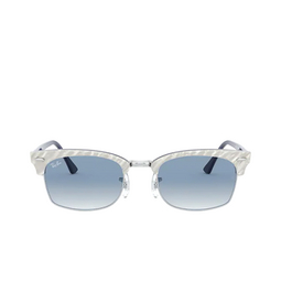 Ray-Ban® Square Sunglasses: RB3916 Clubmaster Square color 13113F Light Grey Wrinkled On Blue 