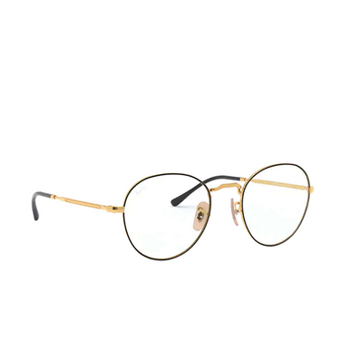 Ray-Ban DAVID Eyeglasses 2946 gold on top black - three-quarters view