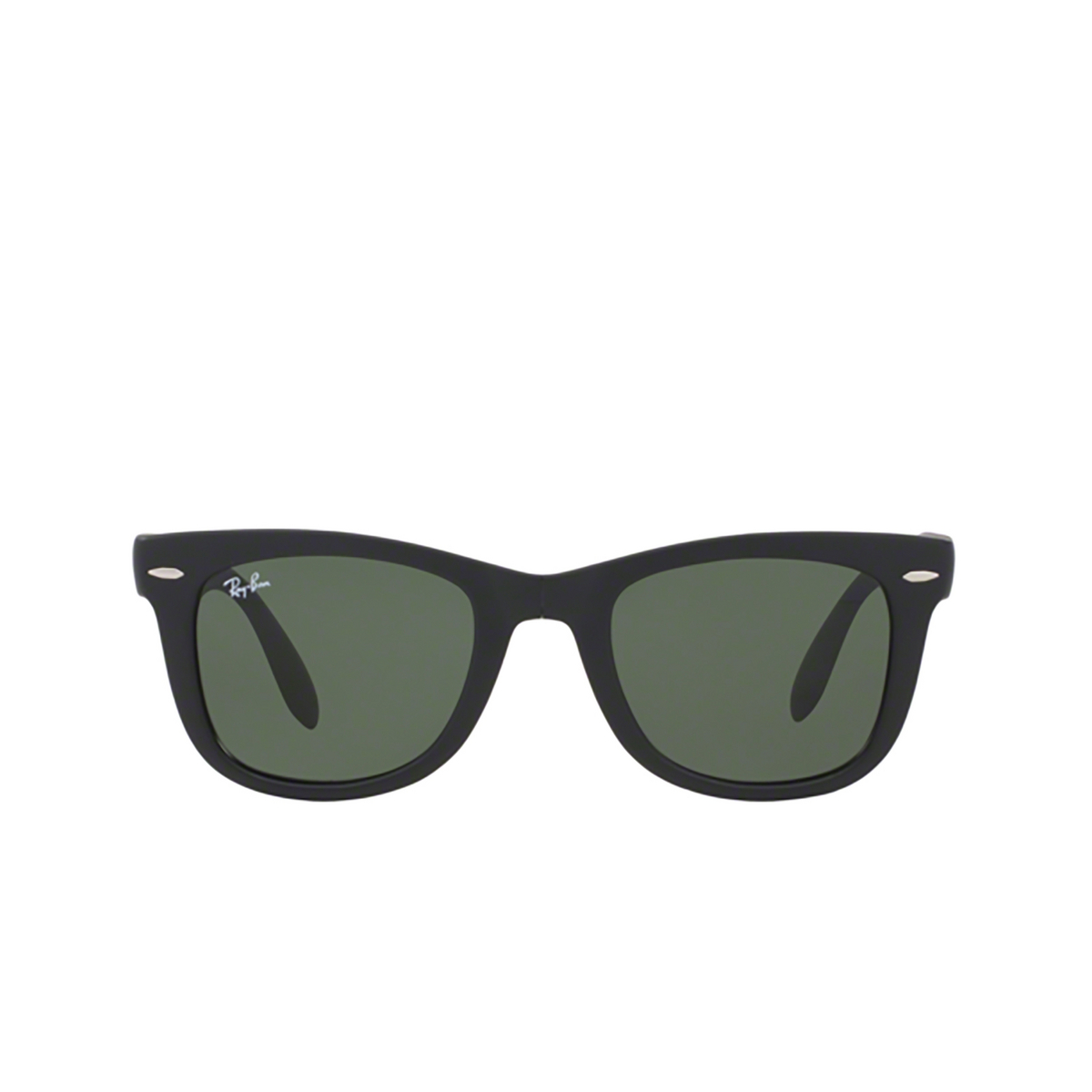 Ray-Ban® Square Sunglasses: Folding Wayfarer RB4105 color Matte Black 601S - 1/3.
