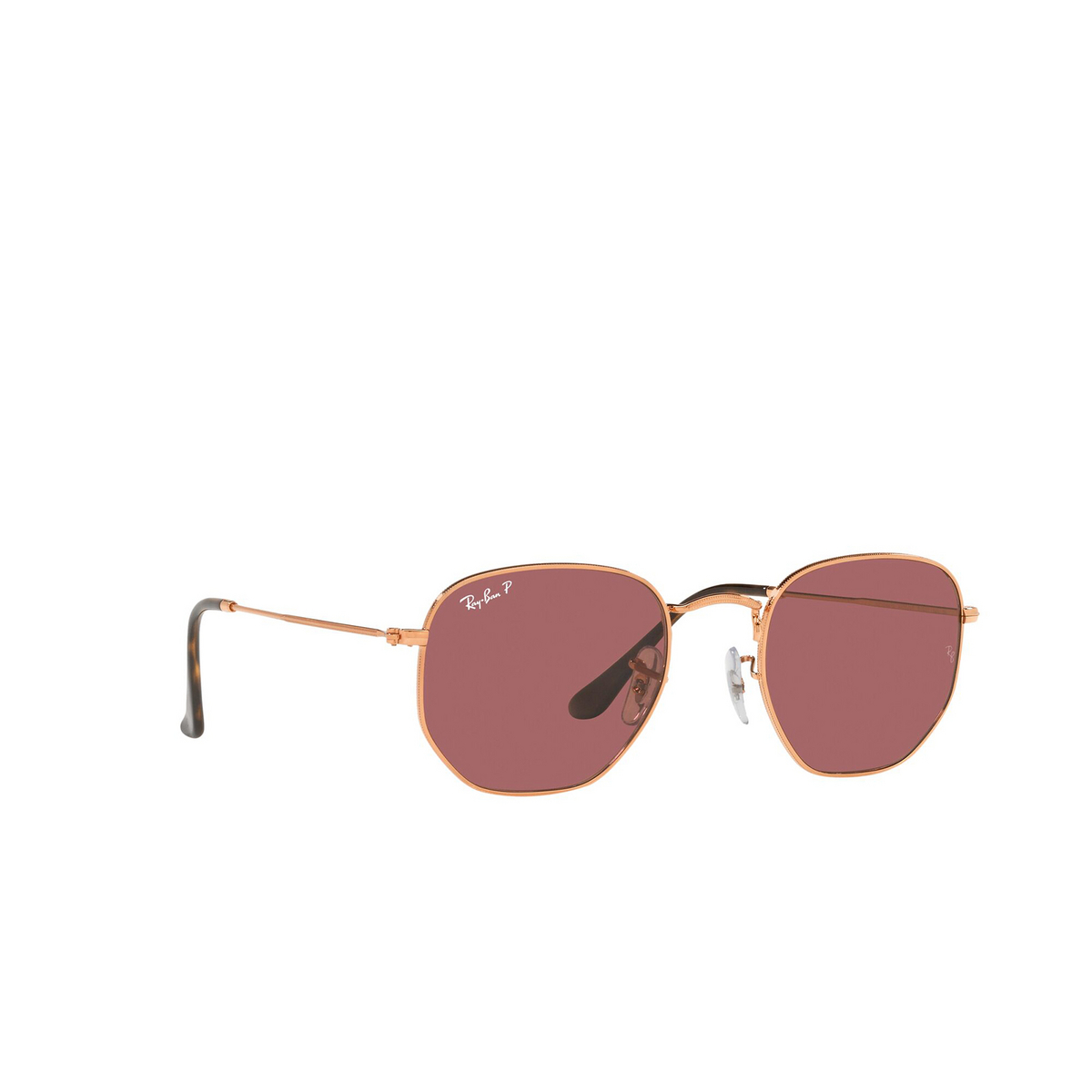 Ray-Ban HEXAGONAL Sunglasses 9202AF Rose Gold - three-quarters view